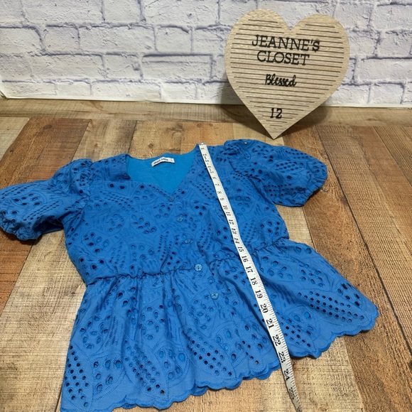 GRACE KARIN Shirt Puffed Short Sleeve Blouses V Neck Button-up - Picture 7 of 13